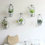 1x Creaive Homeart Nordic Style Iron Frame Vase Wall Hanging Plant Dried Flower Dried Flower