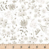 108" Wide Quilt Backing Home Sweet Home Floral White  100% Cotton Fabic  By Yard Flowering Plants