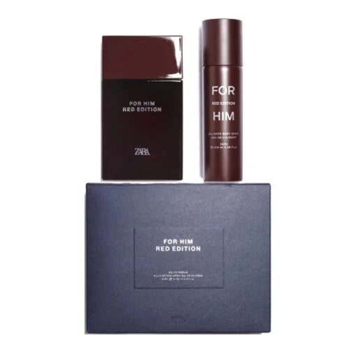 ZARA For Him Red Edition SET 3.38 oz (100ml) EDP Spray + All Over Body Spray NEW EDP