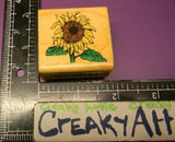 SUNFLOWER STEM FLOWER SMALL RUBBER STAMP COMOTION 568 CREAKYATTIC Sunflower