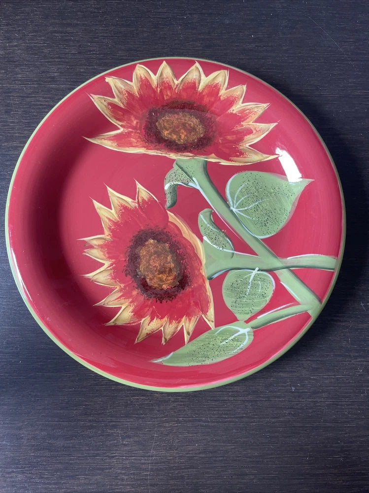 Nel Whatmore Certified International: 11 1/4" Dinner Plate Sunburst Sunflower Sunflower