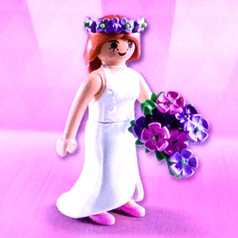 BRIDE with FLOWER BOUQUET,Playmobil Series #9 Figure,New,DISCONTINUED Bouquet