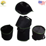 5_ 5 Gallon Black Green Garden Nursery Nonwoven Plant Growing Bags Fabric Flower Garden Plants