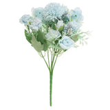 7 Branch Artificial Silk Rose Hydrangea Fake Flowers with Stem Blue Hydrangea
