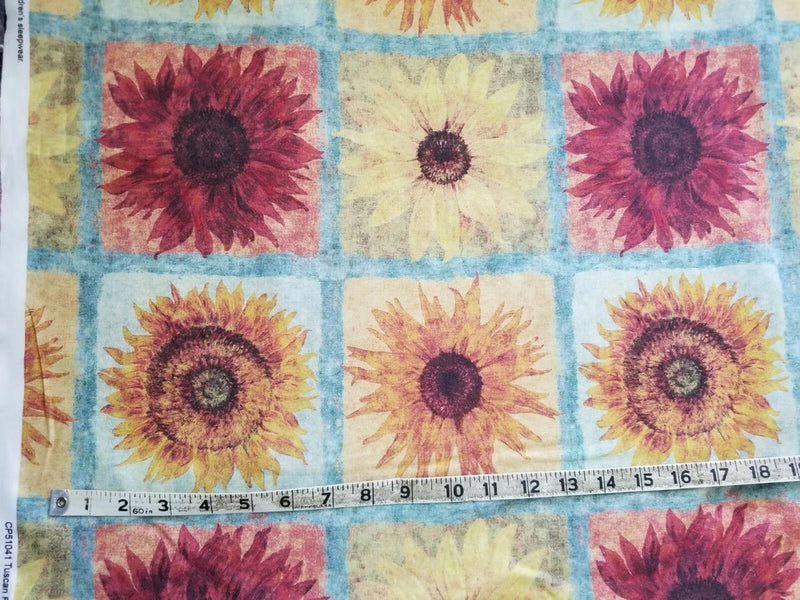 SUNFLOWERS DAISIES COTTON FABRIC BTY Sunflower