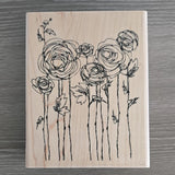 Stampendous Wood Stamps Flowers & Plants Theme R112 Ranunculus Field Rubber Ranunculus