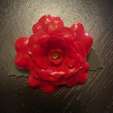 Vintage Celluloid Brooch Red Flower Brooch Carnation Carnation