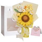 Yellow Crochet Flower Bouquet, Finished Handmade Milk Cotton Double-Layer Sun... Sunflower