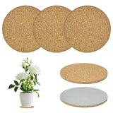 3-Pack 4 Inch Double Layers Cork Plant Coasters for Garden [Gray, Wood Tone] Garden Plants