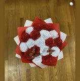 Handmade Satin Ribbon Flower Bouquet Ð Artistic Custom Creation Red Bouquet