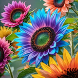 200 Blue Sunflower Seeds Garden Plants bonsai rare flower colorful organic Sunflower