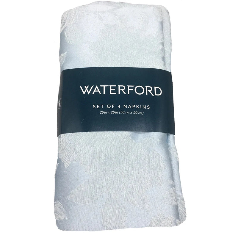 x12 WATERFORD Blue Floral Hydrangea Jacquard Napkin Set Cloth Flowers Easter NEW Hydrangea