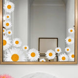Daisy Pattern Decals, White Flower Stickers Peel and Stick Decor Daisies