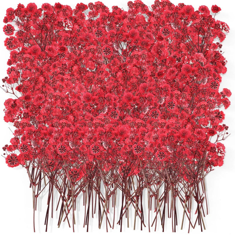 50 PCS Dried Baby Breath Flowers Red Mini Natural Gypsophila Pressed Crafts Dried Flower