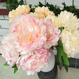 5 Heads Artificial French Large Peony Home Wed Party Decor Floral Arrangements Peony