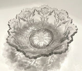 Antique c. 1911 Lancaster Carnation Clear Pressed Glass Bowl 6Ó Carnation