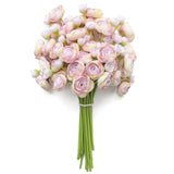 Floroom Ranunculus Artificial Flowers 18 Pcs Lilac Faux Mini, Dusty Ranunculus