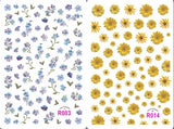 Daisy Flower Forget Me Not Rose Sunflower Violet Ladybug Nail Stickers Daisies