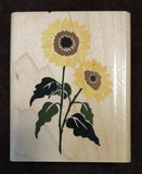 GARDEN SUNFLOWER Z483-F Flowers Rubber Stampede Wood Mounted Rubber Stamp Sunflower