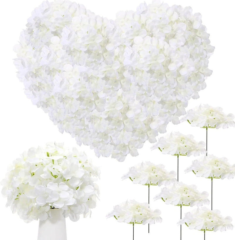 200 Pcs White Silk Hydrangea Flowers for Wedding & Home Decor Hydrangea