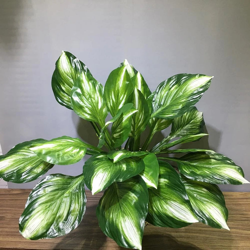2Pcs Artificial Halcyon Hosta Perennial Plants 19" Large Faux Cordyline Shade... Green Plant