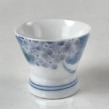 Japanese Porcelain Sake Cup Vtg Wan Ochoko Guinomi Purple Hydrangea Flower G155 Hydrangea