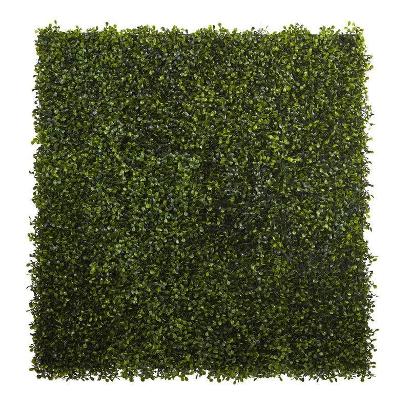 Artificial boxwood foliage mat, square green 12 x 10 in