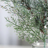 Set of 4 Sparkling Icy Artificial Pine and Cedar Embellishing 13" Picks Green Plant