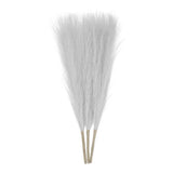 3pcs Dried Faux Pampas Grass 17" Artificial Pampas Grass Decor Light Grey Pampas Grass
