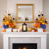 Fall mantle arrangements, mantel floral arrangements, fall flower arrangements Hydrangea