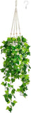 Dahey Fake Hanging Plants Artificial Decor Macrame Hanger with Artificial Vines Green Plant