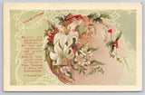 Language of Flowers Postcard Myrtle Myrrh Lily Holly Wheat Poem Lily