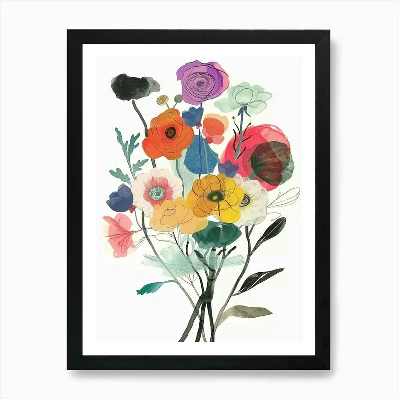 Ranunculus 1 Collage Flower Bouquet Framed Wall Art Poster Canvas Print Picture Ranunculus