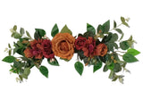 Brown Rose & Hydrangea 24" Wall Door Silk Flower Arrangement Home Decor ES096 Hydrangea