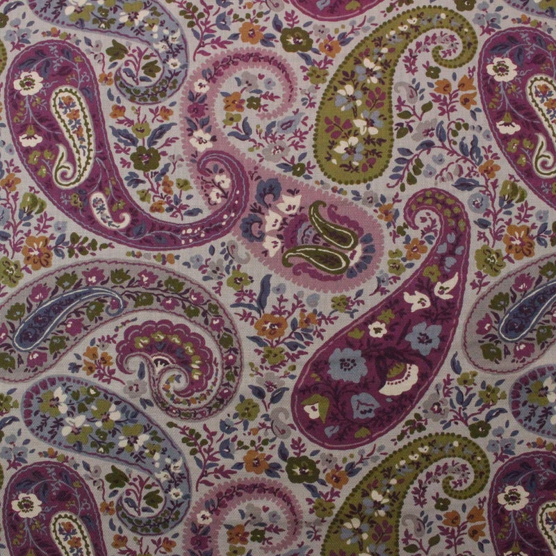 P KAUFMANN MAJORCA TWILIGHT PURPLE PAISLEY BASKETWEAVE FABRIC BY YARD 54"W Flowering Plants
