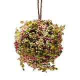 Set of 2 Artificial Sage and Mulberry Berry Cluster 5" Kissing Balls Green Plant