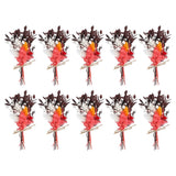 10 Pcs Mini Pampas Grass Dried Flower Bouquet Boho DIY Gift Wine Red Dried Flower