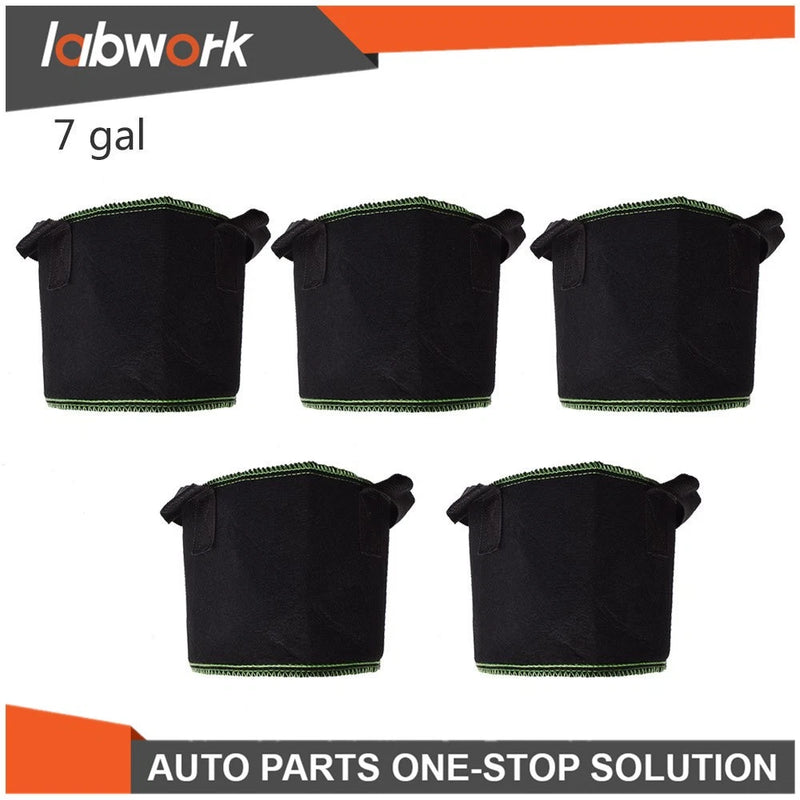 Labwork Planting Growing Bags Fabric Pot Nursery Soil Garden 7 Gallon 5Pcs US Garden Plants