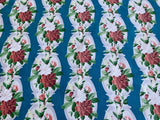 Hollywood Glam 30Õs Shabby Chic Carnations Roses Barkcloth Era Vintage Fabric Carnation