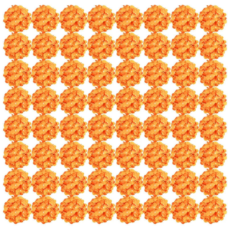 64 PCS Orange Hydrangea Flowers, Silk Hydrangea Artificial Flowers Heads with... Hydrangea