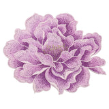 5.7" Peony Flower Embroidered Patch Appliques for Clothes, Purple Peony