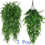 2PCS Artificial Hanging Plants Fake Ivy Faux Greenery Vine Leaves Indoor Outdoor Green Plant