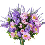 Artificial Flowers Silk Rose Peony Bouquets Purple Flowers Artificial Bouquet... Peony