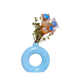 Yellow Vase/Flower Vase/Pampas Grass Vase/Ceramic Vase/Round Shaped Vase SkyBlue Pampas Grass