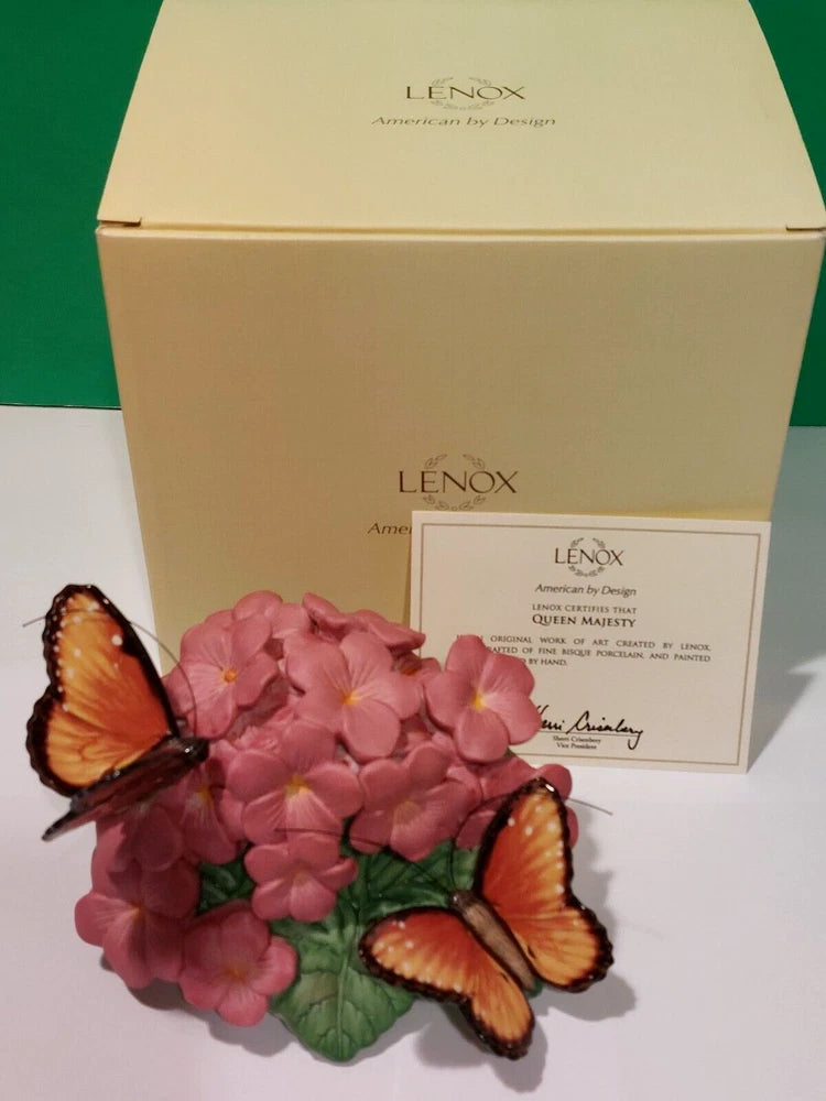 LENOX QUEEN MAJESTY BUTTERFLY Hydrangea Flower sculpture -- NEW in BOX with COA Hydrangea