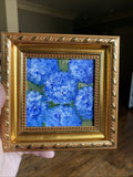 Hydrangea ,abstract Flower,Original Acrylic Painting Mini,small,4/4 Framed Hydrangea