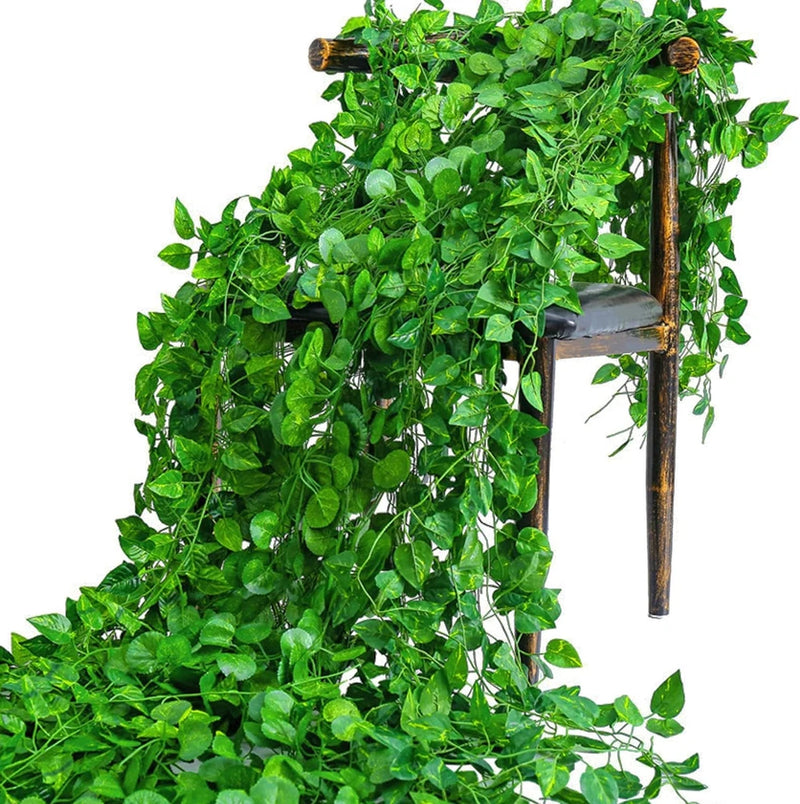 Epipremnum Aureum Leaves, Green Vines Fake Plant Vine Leaves, Hanging Fake Vine Green Plant