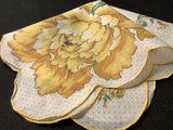 11420__Vintage 40s CUTTER Floral Print YELLOW CARNATION Handkerchief Carnation