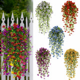 4Pcs Artificial Flowers, Plastic Plants for Outdoor Indoor Hanging Decoration Roses