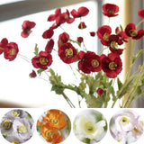 2 Bushes 33" Long Stem Silk Artificial Poppy Flower Sprays Party Decorations Bouquet